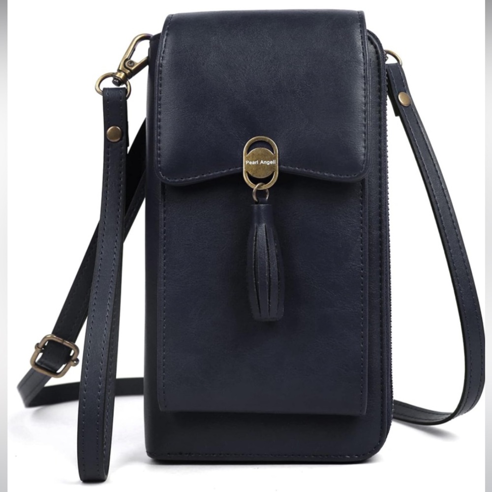 NWT Pearl Angeli Small Crossbody leather Phone Bag/ Women Wallet Cellphone pouch